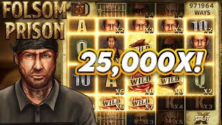 HE HIT 971,000 XWAYS FOR AN INSANE 25,000X WIN ON FOLSOM PRISON!