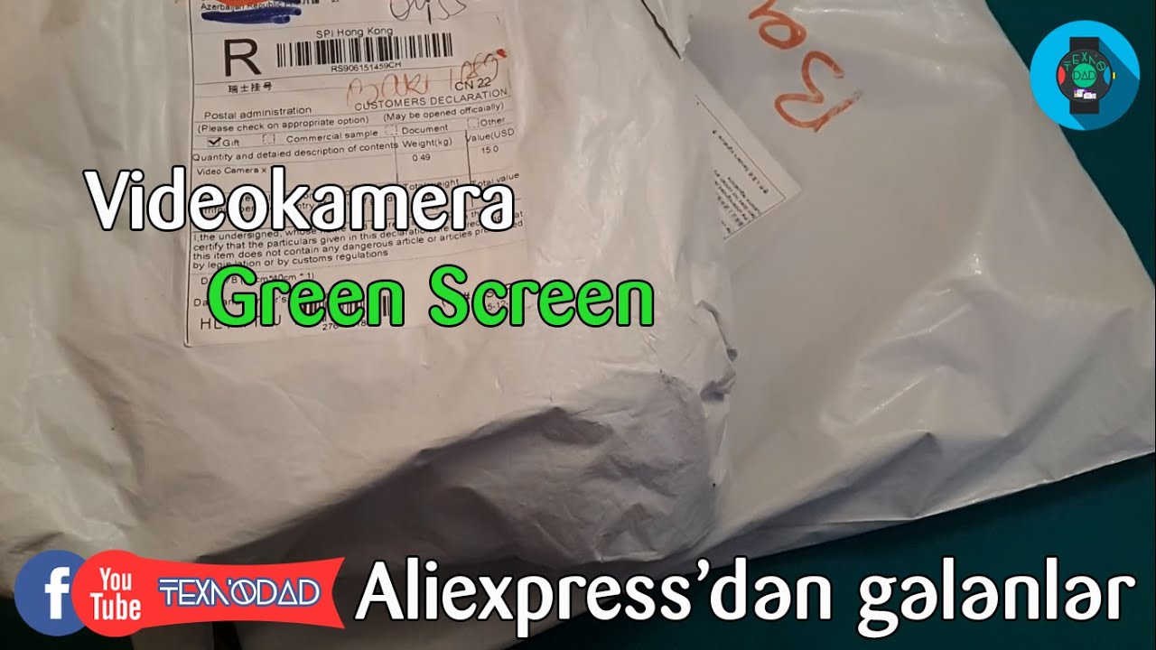 Aliexpress'dən gələnlər Videokamera və Yaşıl Səhnə(Green Screen) YouTube