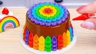 Miniature Colorful Rainbow Cake Yummy Miniature Rainbow Chocolate Cake