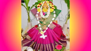Quick & Easy Varalakshmi Saree drapping & decoration in 3minutes | How to drop saree for varalakshmi