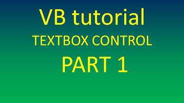 Textbox control explain for beginner in visual basic part 1