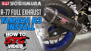 Yoshimura R-77 Full Exhaust Install on a 15-17 Yamaha YZF-R3 from SportbikeTrackGear.com