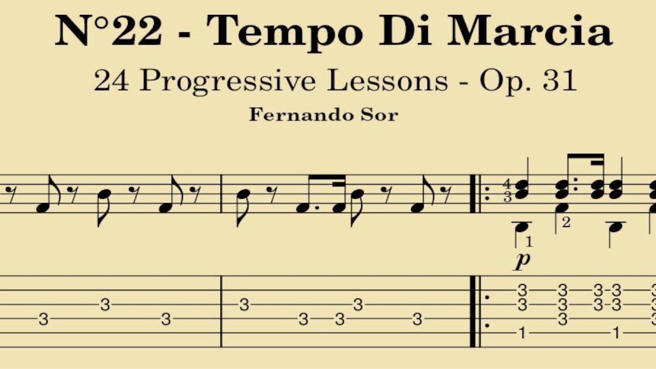 Fernando Sor Lecci n N 22 Op 31 Tempo Di Marcia Tablatura YouTube fernando-sor-lecci-n-n-22-op-31-tempo-di-marcia-tablatura-youtube