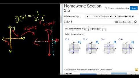Sketch the Graph of g(x) = 1/(x - 5) using Transformations MyMathlab Homework