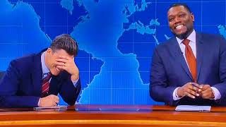 SNL | COLIN JOST GETS PRANKED BY MICHAEL CHE, TELLS THE AUDIENCE NOT TO LAUGH | QUINTA BRUNSON SNL48