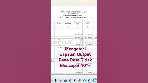 cara mengatasi capaian output Dana desa yang tidak memcapai 40% #siskeudes #perangkatdesa #tutorial