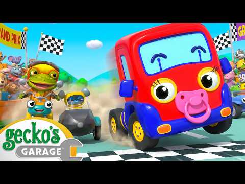 Baby Truck’s BIG Grand Prix Race! 🏁 | Geckos Garage | Cars, Trucks & Vehicles Cartoon | Moonbug Kids
