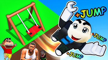 SHINCHAN NOOB vs PRO vs HACKER in SWINGING SIMULATOR ROBLOX with FRANKLIN & CHOP | DREAM SQUAD