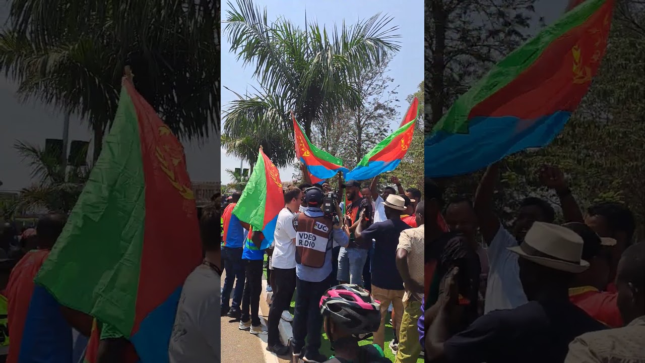🇪🇷 Eritrean Fans at Men Elite Road Race Kigali Rwanda | UCI 2025 Kigali, Rwanda 🇷🇼 #kigali2025