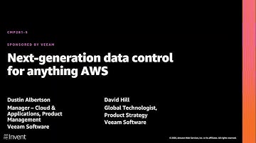 AWS re:Invent 2020: Next-generation data control for anything AWS (Veeam)