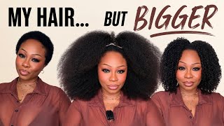 My Short Natural Hair… But BIGGER | 4A/4B Water Kinky Coily Half Wig