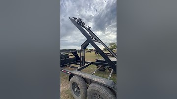 How to load a roll off dumpster on the trailer. 