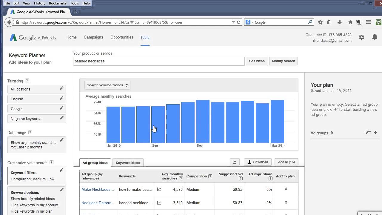 How To Use Google's Keyword Planner To Find The Right Keywords For Your Etsy Shop YouTube