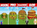 BURGER FASTFOOD HOUSE BUILD CHALLENGE - Minecraft Battle: NOOB vs PRO vs HACKER vs GOD / Animation