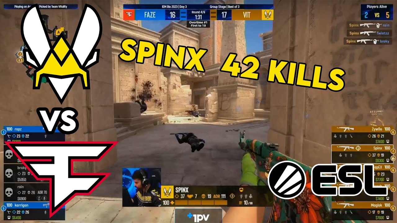 Vitality vs FAZE - IEM RIO 2023 MEILLEURS MOMENTS - CSGO FR (MAP 1 ...