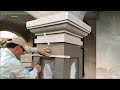 Techniques For Building Beautiful Main Porch Pillars With Mortar And Rudimentary Craft Tools