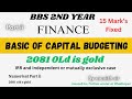 2081 Old is gold final answer // IRR // Capital budgeting // BBS 2nd year