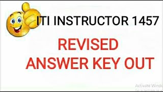 ITI INSTRUCTOR 1457 REVISED ANSWER KEY OUT | DVET 1457 |