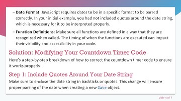 Fixing the JavaScript Countdown Timer Not Displaying on Your Web Page
