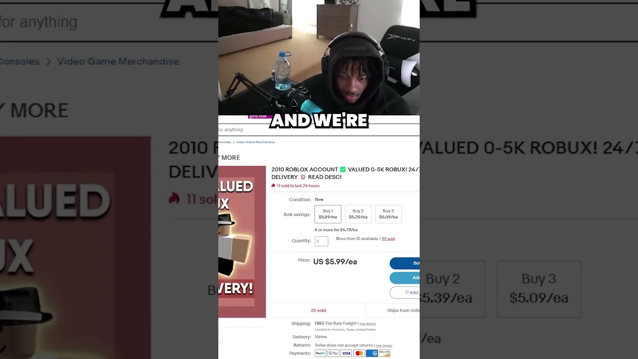I Bought A Roblox Account For 5 Shorts
