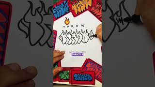How to do graffiti throwup #graffiti #tutorial #throwup #throwie #tattooinspo #howtodraw
