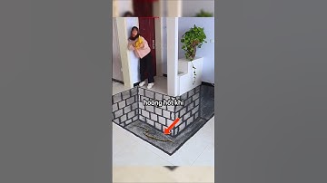 Người đàn ông vẽ tranh 3D lên sàn chơi khăm vợ và cái kết #shorts