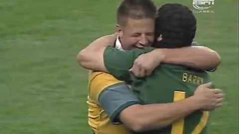 Werner Greef try and winning conversion vs Aus