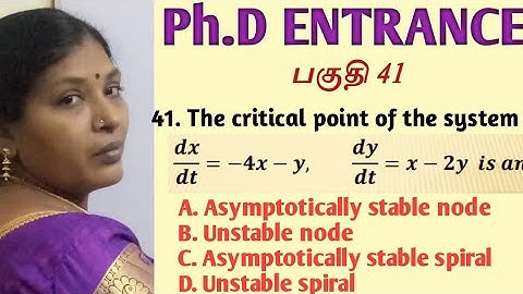 CRITICAL POINT/STABLE, UNSTABLE, SADDLE AND CENTRE/ORDINARY DIFFERENTIAL EQUATION/LINEAR SYSTEM