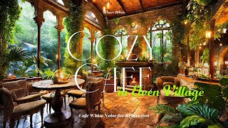 A Cozy Cafe in Elven Village | Forest Cafe Ambience with Fireplace | Soundscape for Study