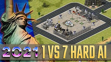 1 vs 7 Hard AI - Command & Conquer Red Alert 2 Yuri