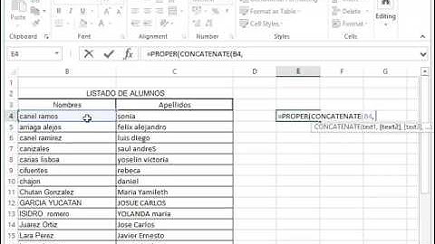 CONCATENACION EN EXCEL