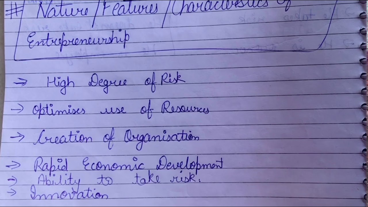 Nature/characteristics/features of entrepreneurship in hindi || class ...