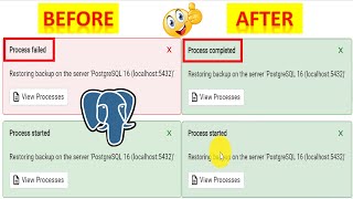 How To Resolve Or Fix Error 'Restoring backup on the server PostgreSQL 16' Process Failed pgAdmin 4