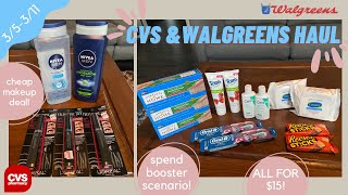 FREE & CHEAP CVS and WALGREENS  DEALS | I SPENT $15 FOR ALL | SPEND DEAL SCENARIOS! WEEK 3/5-3/11