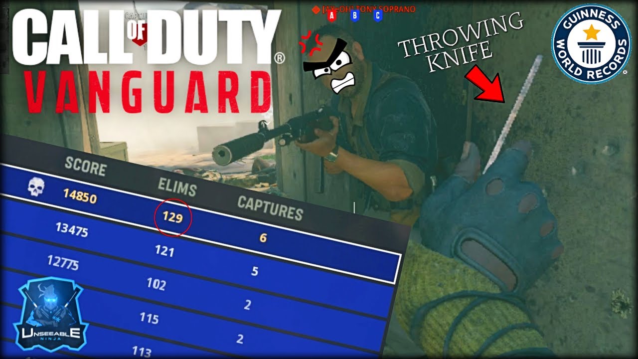 129 KILLS.. Throwing Knives Only in Vanguard 🏆 *World Record* (Most Knife Eliminations in One Game)