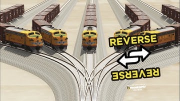 Impossible Five Rail Tracks Merging Crossover Vs Trains Crossing in REVERSE | BeamNG.Drive
