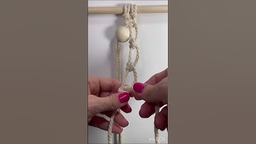 Macrame tutorial vertical larks head with beads #easymacrame #macrame #macrameknots #macramepattern