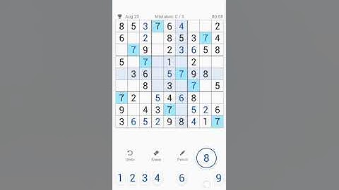 20 AUGUST 2021 - SUDOKU DAILY CHALLENGE
