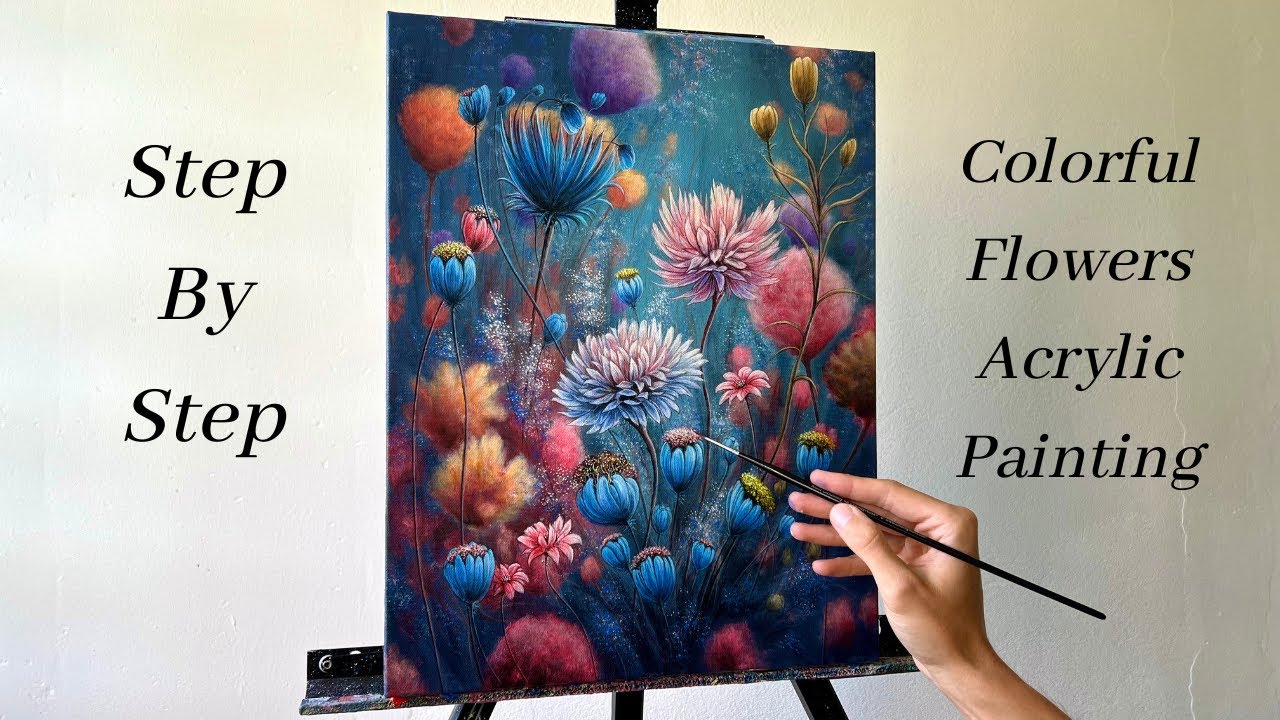 How To PAINT Colorful Flowers ACRYLIC PAINTING YouTube Maxresdefault
