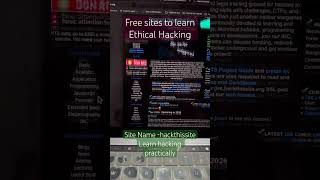 Sites to learn ethical hacking for free practically #cybersecurity #ethicalhacking