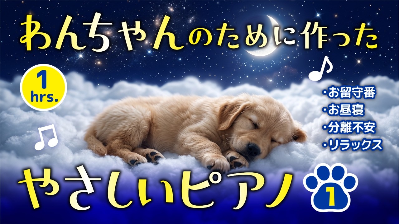 リラックスしている犬 お留守番/分離不安/お昼寝/リラックス/BGM】愛犬のためのやさしい