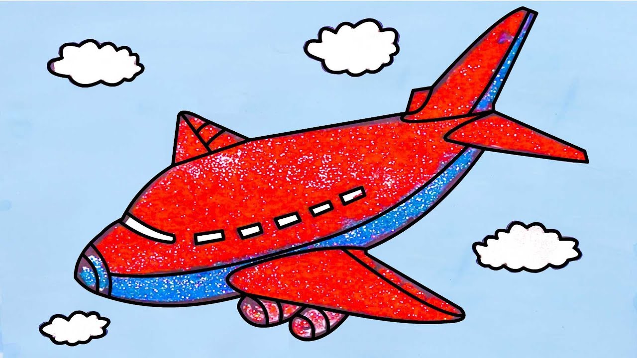 Glitter Plane Coloring Pages For Kids | Learn Color for Kids | 123 ...