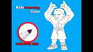 Color Me In Coloring Pages John Cena WWE Champion Toy