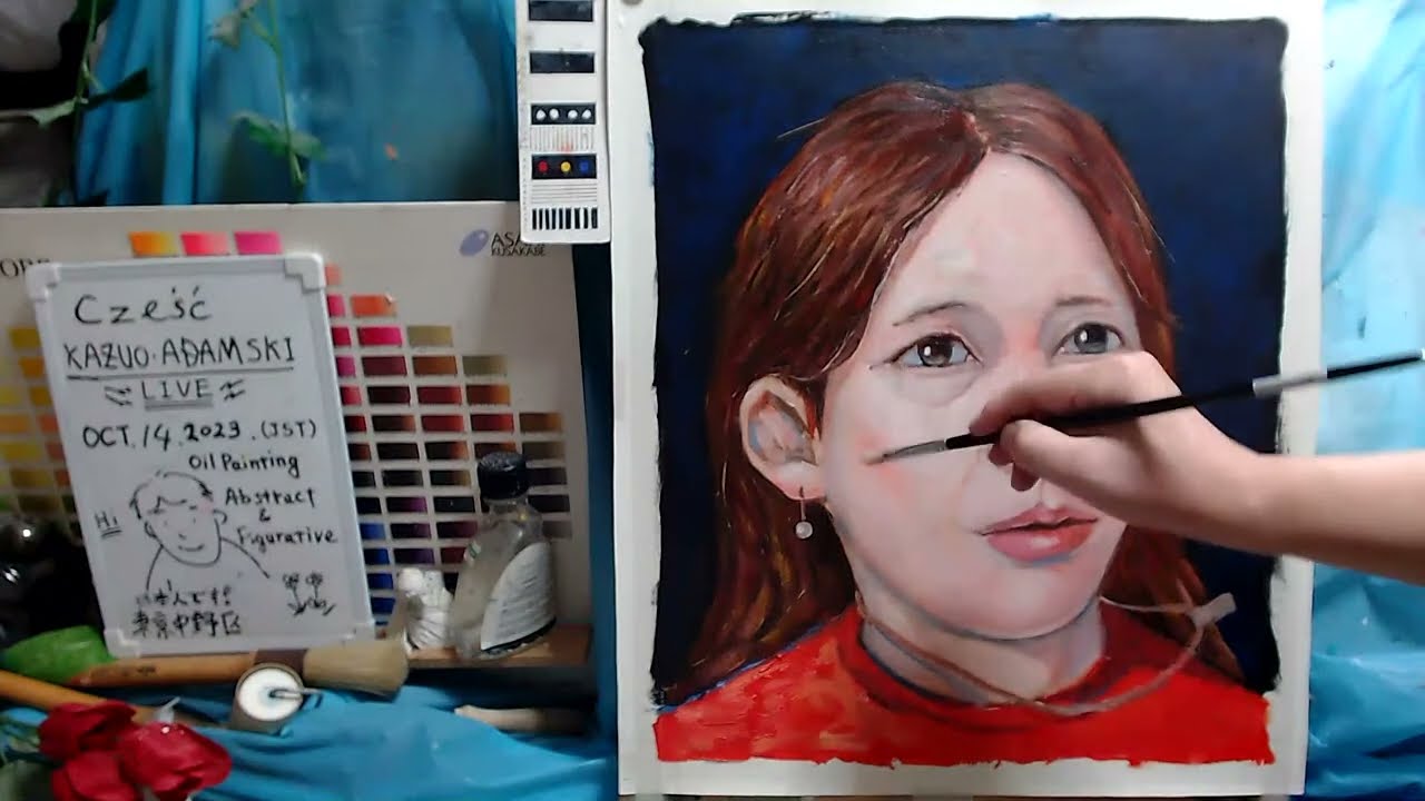 Oil painting  portrait day 3 op1115-3  [LIVE]--  "Contemporary art"