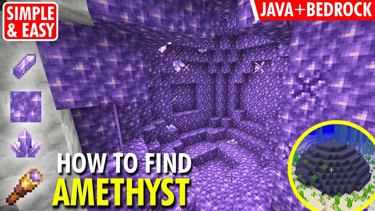 Easy 1 17 How To Find Amethyst Geodes Make Telescope Amethyst Block Shards Minecraft Cave Update Youtube Easy 1 17 How To Find Amethyst Geodes Make Telescope Amethyst Block Shards Minecraft Cave Update Youtube