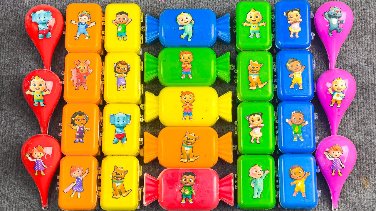 Mixing Cocomelon Slime ASMR! Looking for Rainbow Lollipop Slime ❤️ JJ, TomTom, YoYo, CeCe & Friends