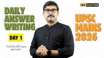 UPSC Mains Answer Writing Practice – Day 1|Daily Writing Challenge for 2026 Aspirants|Arjun R Sankar