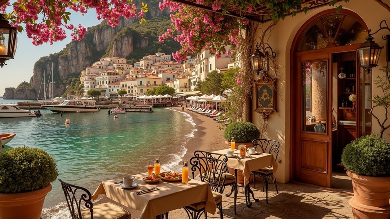 Атмосфера весеннего джаз-кафе для расслабляющего утра и учебных занятий