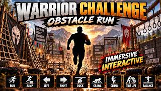 Immersive Interactive Warm Up | WARRIOR CHALLENGE OBSTACLE RUN | Full Body screenshot 4