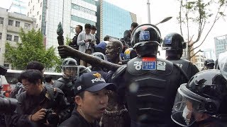 徴用工像の設置団体を排除 韓国・釜山の総領事館前